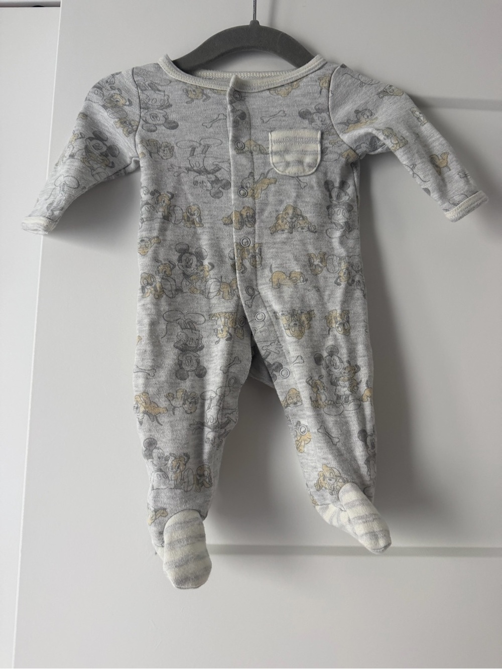 Disney Grey Mickey & Friends Footed One-Piece